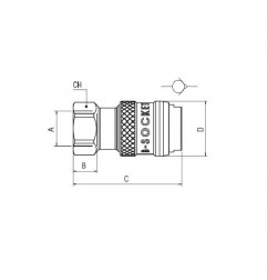 PRESA FEMMINA 3/8" DN10 SERIE EUROPEA