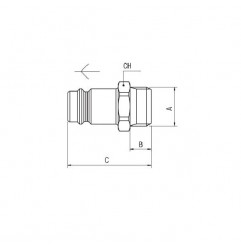 INNESTO CON ATTACCO M. 1/2 DN 10 PER PRESA SERIE 700