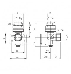 RACCORDO ORIENTABILE A STAFFA TUBO 20 X 1/2" FEMM.