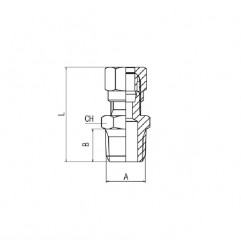 RACCORDO CON OGIVA DIRITTO M.1/8 TUBO 6 A COMPRESSIONE