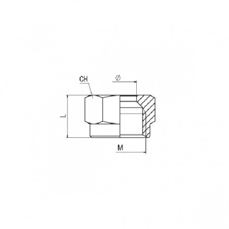 DADO PER TUBO 8LL F.M12X1