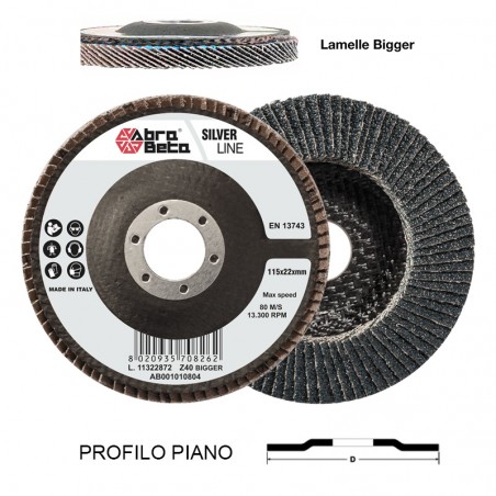 DISCO LAMELLARE 115 GR.40 ZIRCONIO SILVER PIANO BIGGER MONOLAM. SUPPORTO FIBRA