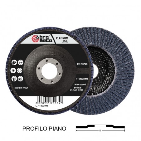 DISCO LAMELLARE 115 GR.60 ZIRCONIO PLATINUM PIANO MONOLAMEL. SUPPORTO IN FIBRA