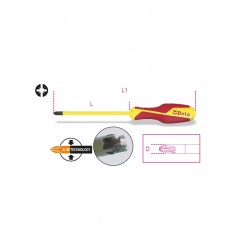 GIRAVITE ISOLATO 1000V SLIM PER VITI A CROCE COMBINATA PZ1+INTAGLIO 1276MQ/CPZ1