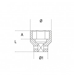 CHIAVE A BUSSOLA E10 CON ATTACCO QUADRO FEMMINA 1/2" FOSFATATA 720FTX BETA