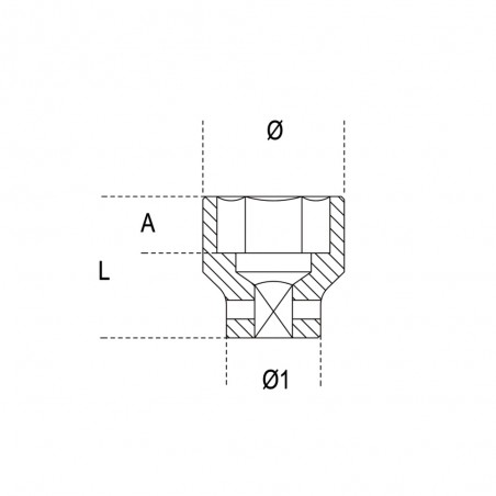 CHIAVE A BUSSOLA E10 CON ATTACCO QUADRO FEMMINA 1/2" FOSFATATA 720FTX BETA