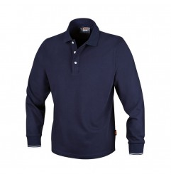 POLO 200 GR. TG.L COTONE BLU 3 BOTTONI MANICHE LUNGHE BETA 7557BL/L