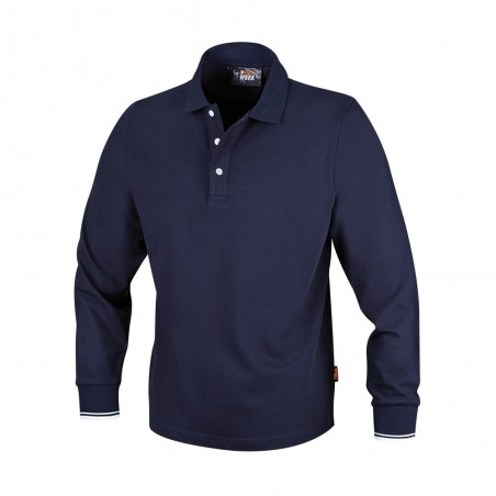 POLO 200 GR. TG.XL COTONE BLU 3 BOTTONI MANICHE LUNGHE BETA 7557BL/XL