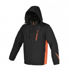 GIACCA 290 GR. TG.L SOFTSHELL CON CAPPUCCIO NERA 7659/L