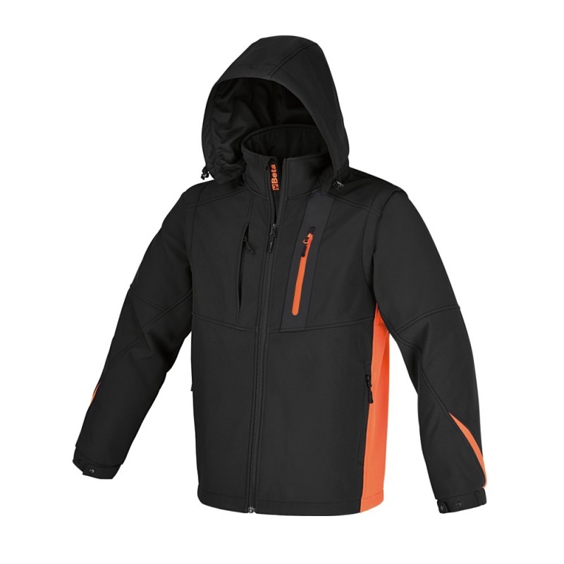 GIACCA 290 GR. TG.L SOFTSHELL CON CAPPUCCIO NERA 7659/L