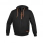 FELPA 280 GR. TG.XL ZIP LUNGA CON CAPPUCCIO NERA 7665N/XL