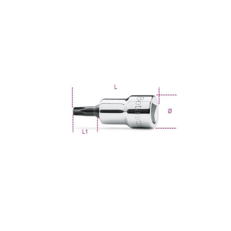 CHIAVE A BUSSOLA T27 TORX ESAGONALE MASCHIO ATTACCO 3/8 BET910TX/27