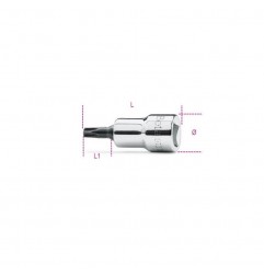 CHIAVE A BUSSOLA T40 TORX ESAGONALE MASCHIO ATTACCO 3/8 BET910TX/40