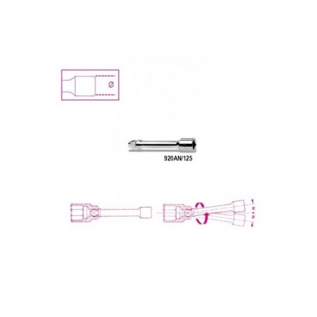 PROLUNGA 1/2 QUADRO MASCHIO FEMMINA ANGOLARE 125 MM 920AN/125