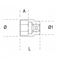 CHIAVE A BUSSOLA ESAGONALE A MANO 1" ATTACCO QUADRO FEMMINA 55 MM 929/55