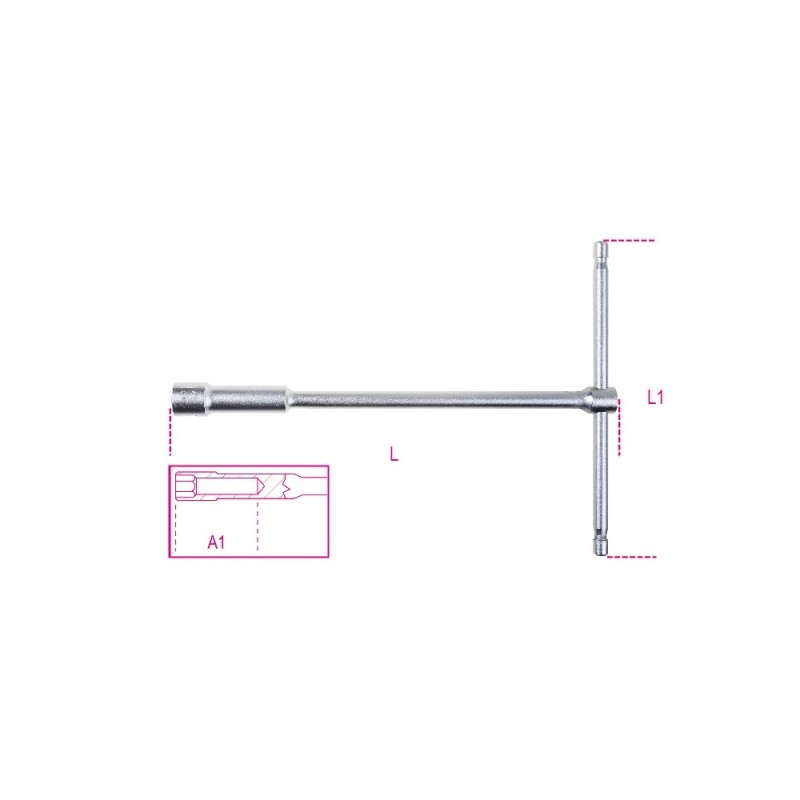 CHIAVE 10 MM A T CON BUSSOLA ESAGONALE PROFONDA 949/10