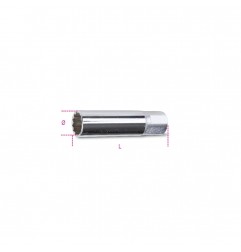 CHIAVE A BUSSOLA 14 MM ATTACCO QUADRO FEMMINA 3/8" PER CANDELE 956F/14