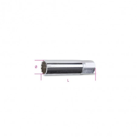 CHIAVE A BUSSOLA 14 MM ATTACCO QUADRO FEMMINA 3/8" PER CANDELE 956F/14