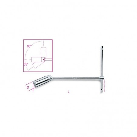 CHIAVE 16 MM A T CON BUSSOLA PER CANDELA DI ACCENSIONE SNODATA 16 957/16