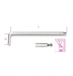 CHIAVE 3 MM ESAGONALE MASCHIO CON PUNTA A SFERA LUNGA 96LBP/3