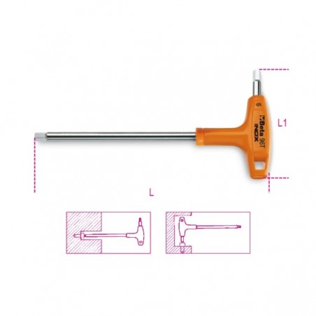 CHIAVE 4 MM ESAGONALE MASCHIO CON IMPUGNATURA PIEGATA IN ACCIAIO INOX 96TINOX/4