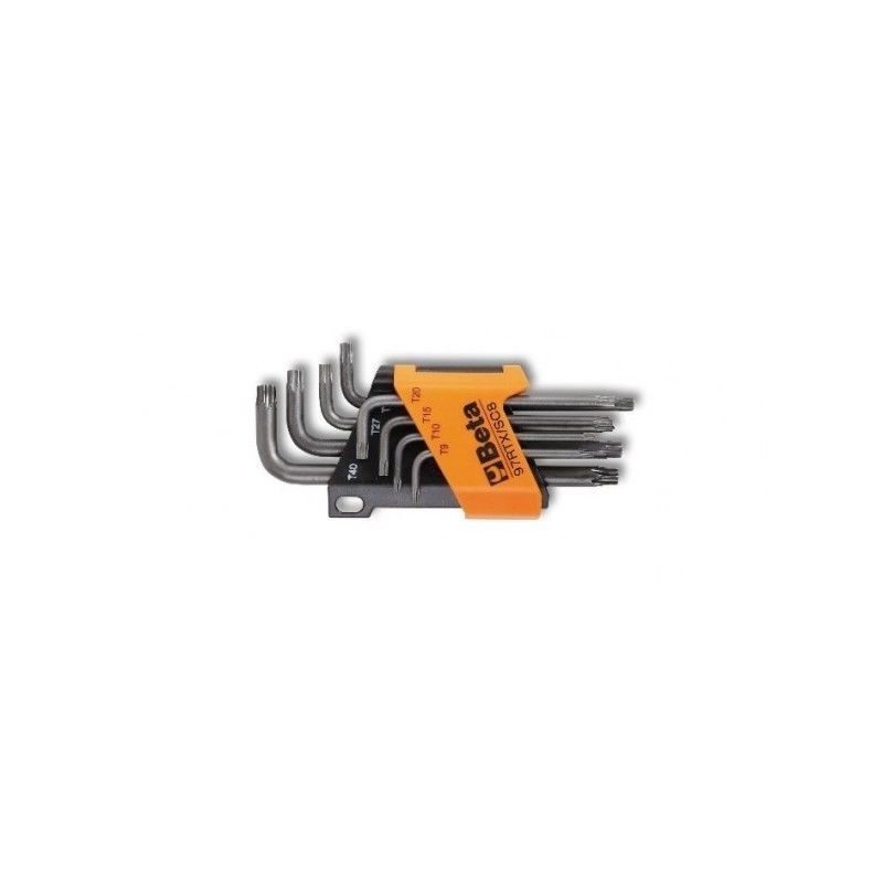 CHIAVE T9-T40 TORX MASCHIO PIEGATA CON SUPPORTO SERIE 8 PEZZI 97RTX/SC8