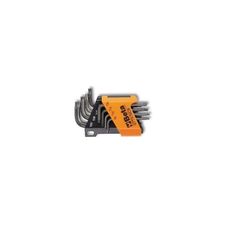 CHIAVE T9-T40 TORX MASCHIO PIEGATE SERIE 8 PEZZI CON SUPPORTO 97TX/SC8