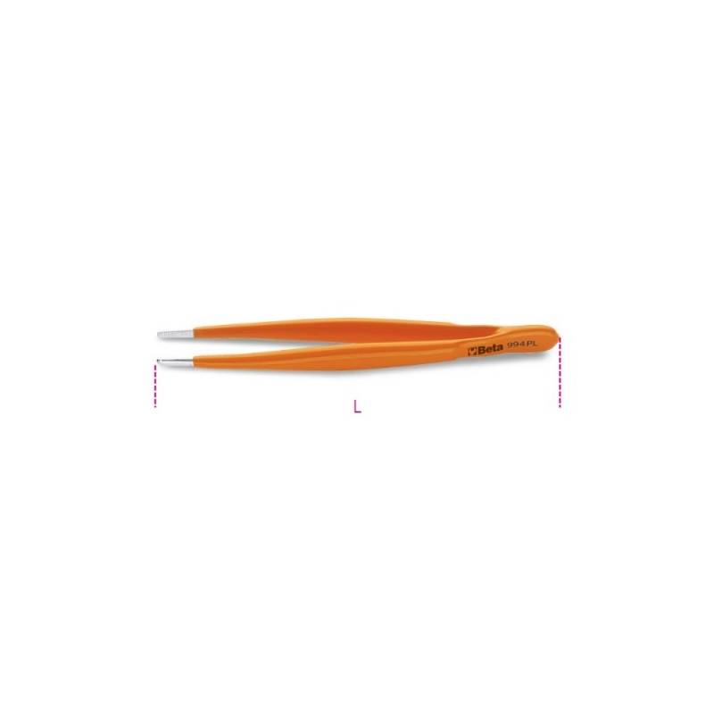 PINZA A MOLLA PLASTIFICATA A PUNTE LARGHE DIRITTE ARROTONDATE 150 MM 994PL