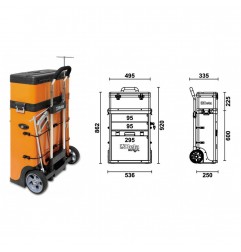 TROLLEY PORTAUTENSILI A 2 MODULI SOVRAPPONIBILI GRIGIO C41H/G