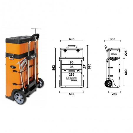 TROLLEY PORTAUTENSILI A 2 MODULI SOVRAPPONIBILI GRIGIO C41H/G