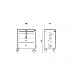 CASSETTIERA MOBILE PORTA ATTREZZI 7 CASSETTI BETA RSC24/7-FO