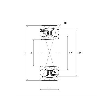 CUSCINETTO 30X72X19 ORIENTABILE A SFERE 1306 K