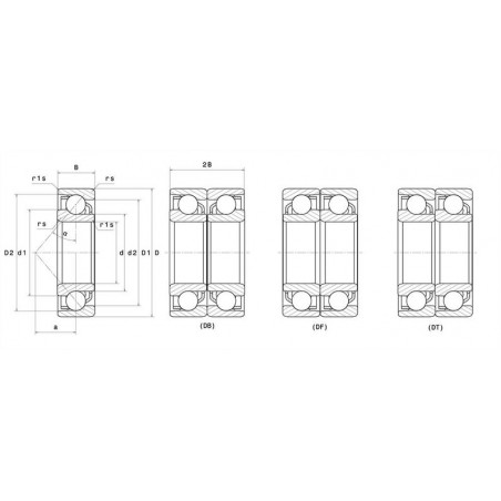 CUSCINETTO 35X80X21 1 CORONA DI SFERE CONTATTO OBLIQUO 7307 B-TVP-UA FAG