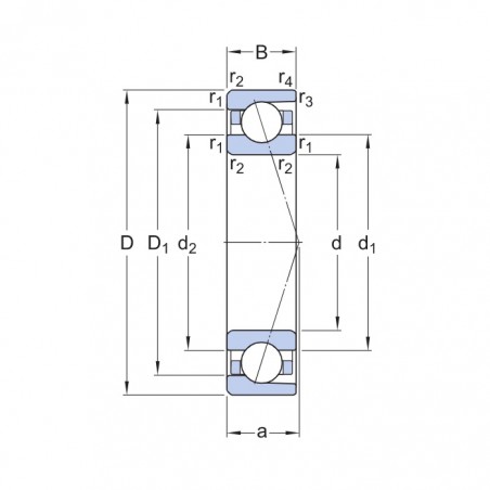 CUSCINETTO 40X80X18 A SFERE SUPER PRECISIONE B7208 C-T-P4S-UL FAG