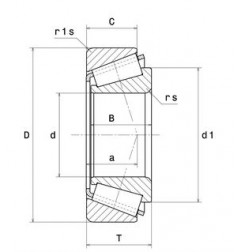 CUSCINETTO 25X52X16.25 A RULLI CONICI  30205 E.