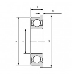 CUSCINETTO 8X16X5 1 CORONA DI SFERE FLANGIATO F688 2Z ECONOMICO