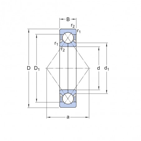 CUSCINETTO 65X140X33 1 CORONA DI SFERE CONTATTO OBLIQUO QJ313MPA FAG