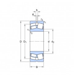 CUSCINETTO 200X310X82 2 CORONE ORIENTABILE A RULLI  23040 CAW33 ISB