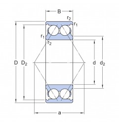 CUSCINETTO 40X80X30.2 2 CORONE DI SFERE CONTATTO OBLIQUO 3208 ATN9 ISB