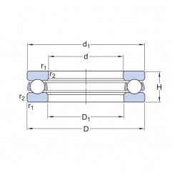 CUSCINETTO 10X24X9 ASSIALE A SFERE 51100 J9 ISB