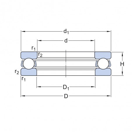 CUSCINETTO 10X24X9 ASSIALE A SFERE 51100 J9 ISB