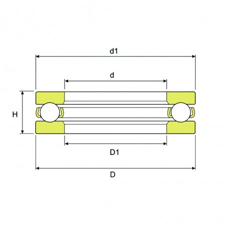 CUSCINETTO 120x210x70 ASSIALE A SFERE 51324M ISB