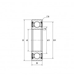 CUSCINETTO 10X26X8 1 CORONA DI SFERE 6000 2RS C3 EMS IND. ISB