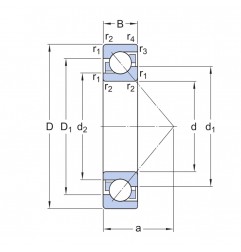 CUSCINETTO 10X30X9 1 CORONA DI SFERE CONTATTO OBLIQUO 7200B ISB