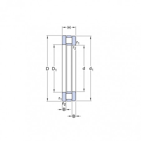 CUSCINETTO 37X52X12 ASSIALE A RULLI CILINDRICI 81107 TN ISB-NBS