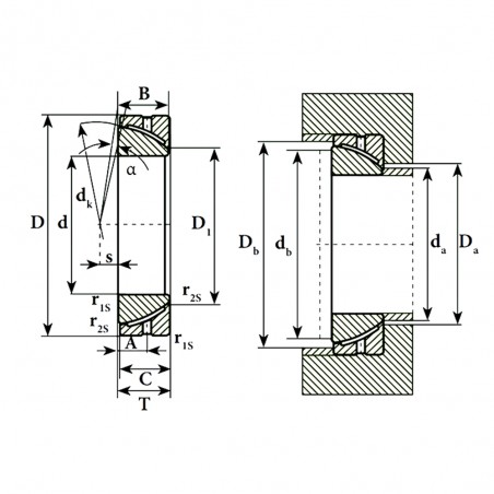 SNODO SFERICO 60X95X23 GAC 60 ISB