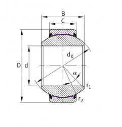 SNODO SFERICO 60X105X40/63 GEG60ET 2RS ISB