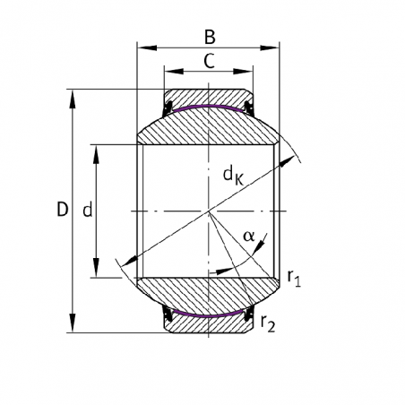 SNODO SFERICO 60X105X40/63 GEG60ET 2RS ISB