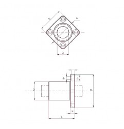 ASTUCCIO A SFERE 25X40X58 FLANGIA QUADRATA KBK 25 PP ISB