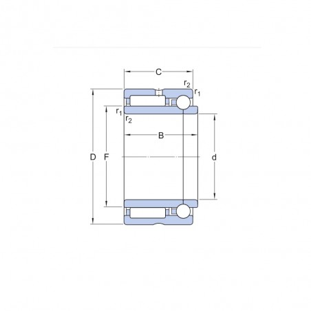 CUSCINETTO 50X72X34 COMBINATO A RULLINI E SFERE NKIB5910 ISB